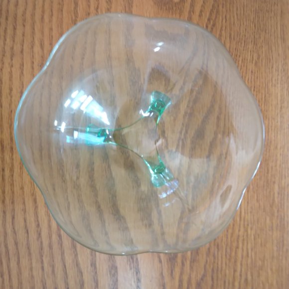 Candy Dish, Vintage, Footed, Green - Picture 5 of 9